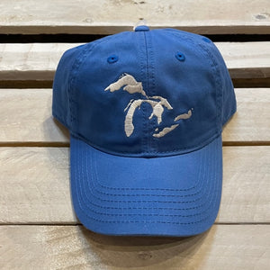 Great Lakes Map Embroidery Twill Ball Cap