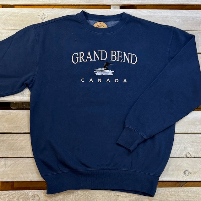 Grand Bend Souvenir Loon Embroidery Crew Neck Fleece