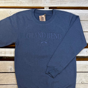 Grand Bend Souvenir Crossed Oars Embroidery Crew Neck Fleece