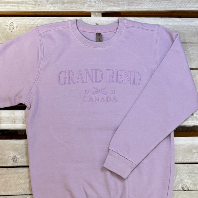 Grand Bend Souvenir Crossed Oars Embroidery Crew Neck Fleece