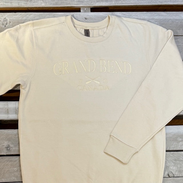 Grand Bend Souvenir Crossed Oars Embroidery Crew Neck Fleece