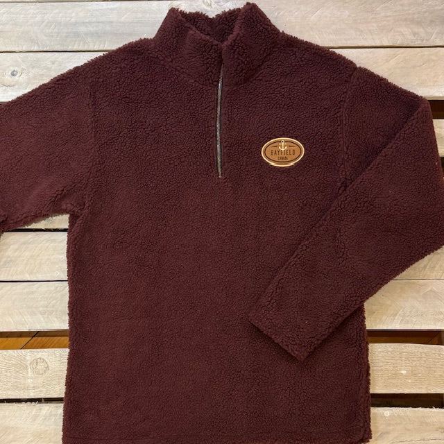 Bayfield Souvenir Anchor Patch Sherpa 1/4 Zip Fleece