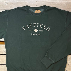Bayfield Souvenir Maple Leaf Icon Embroidered Crew Neck