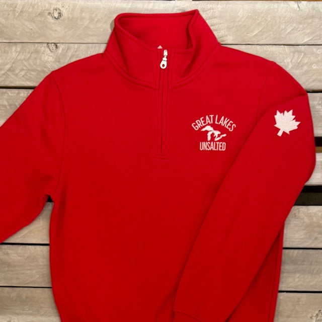 Great Lakes Map & Maple Leaf 1/4 Zip