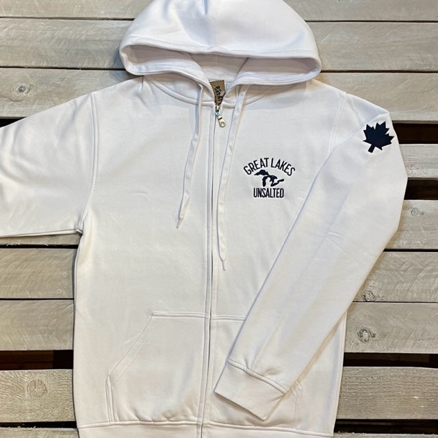 Great Lakes Map With Maple Leaf Full Zip Hoodie